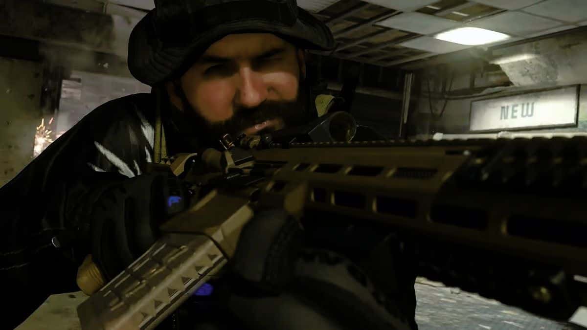 captain price in mw3 holding a gun and aiming down sights