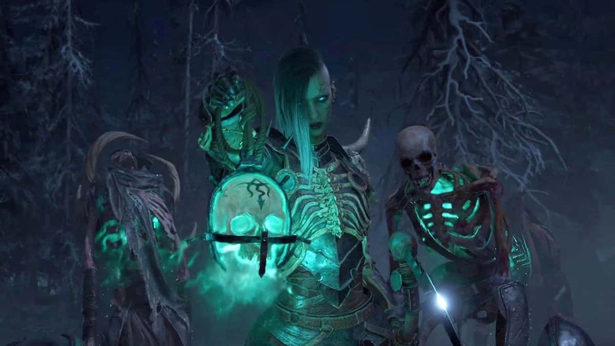 A Necomrancer and their minions in Diablo 4