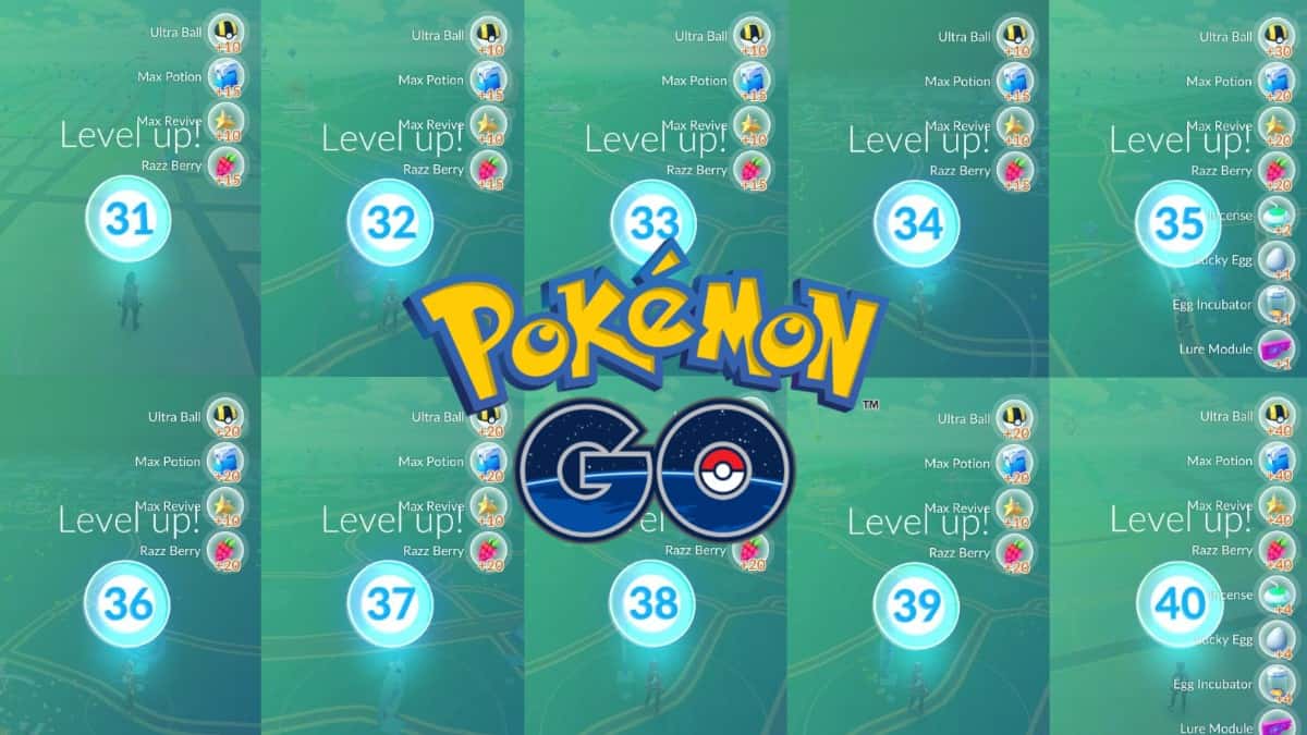 pokemon go level up from 31 to 40