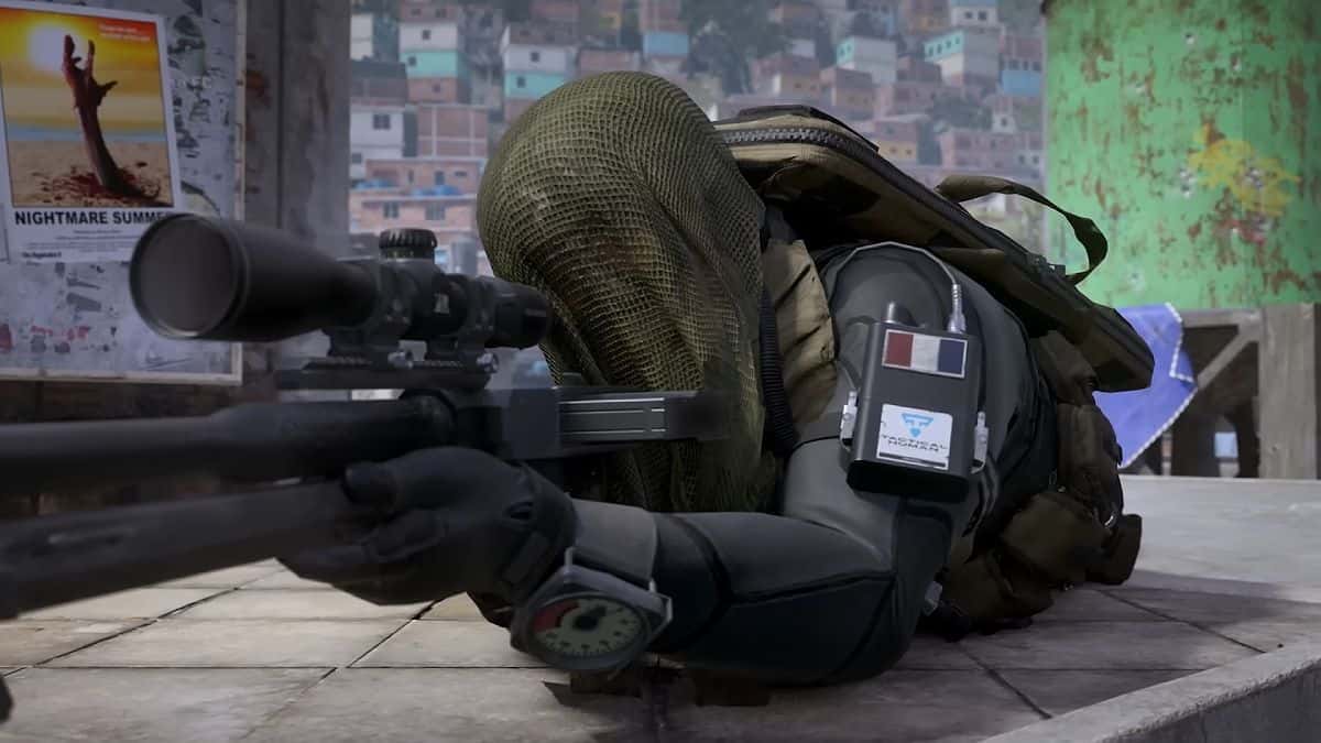 Warzone operator with sniper
