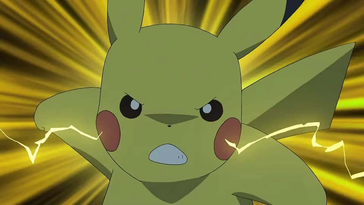Angry Pikachu in Pokemon anime