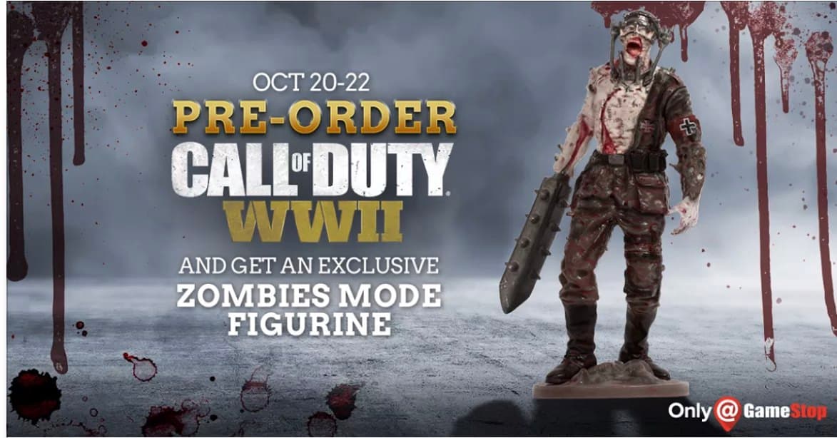 Call of Duty WWII Zombies Mode Figurine 2017 Game Stop Activision