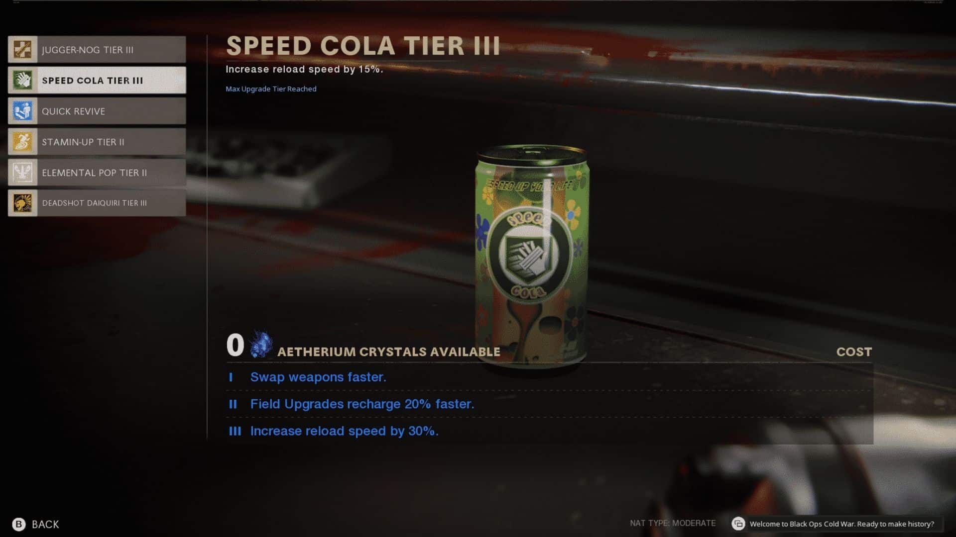 Speed cola perk in Black ops cold war