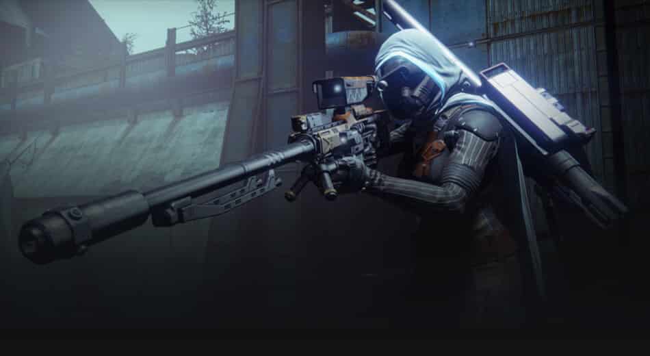 Destiny 2 character using a sniper rifle. 