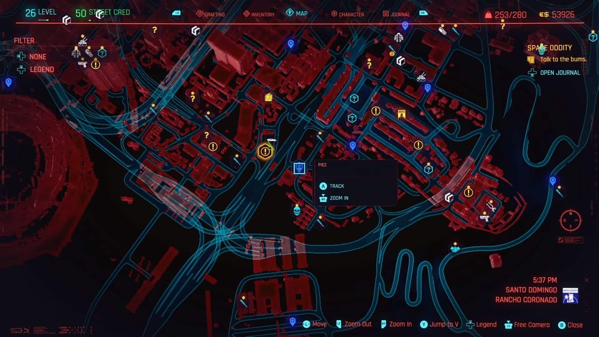 night city map space oddity cyberpunk 2077