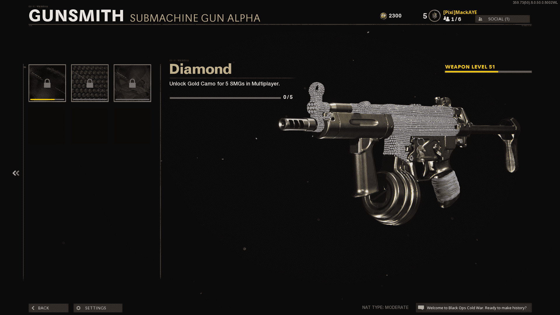 Diamond Camo for the MP5 in Black Ops Cold War