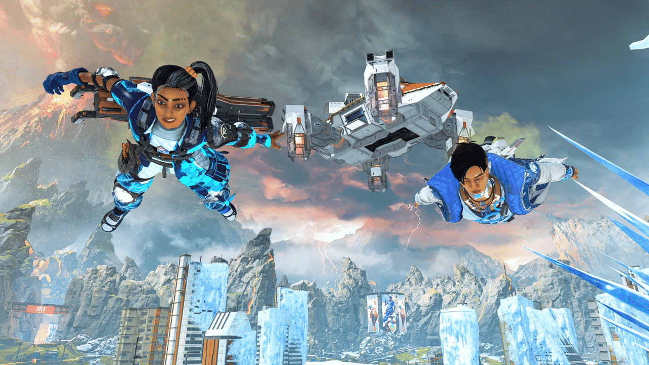 apex legends rampart and crypto skydiving