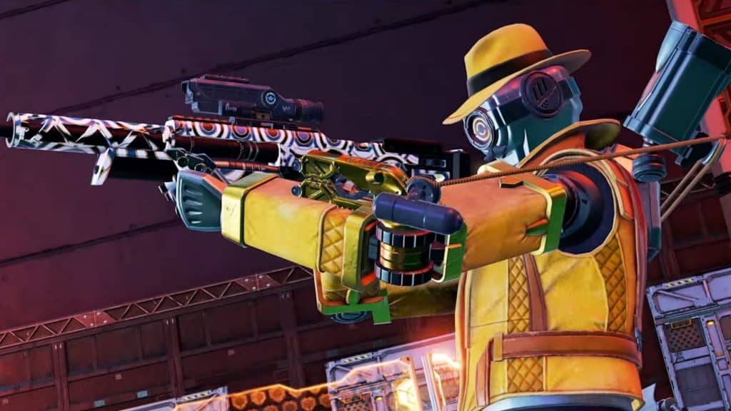 a character aiming in Apex Legends