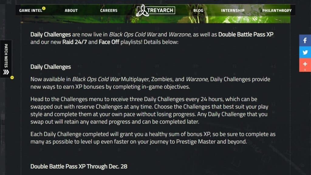 daily challenges in cod black ops cold war & warzone