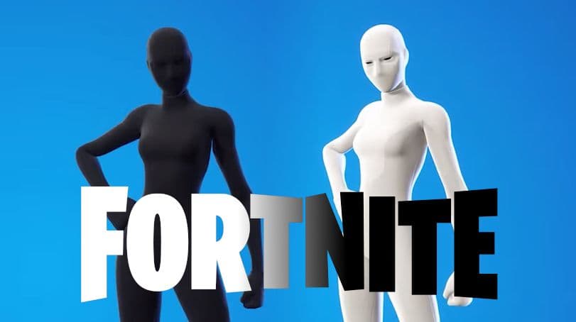 the all black and white superhero skins in Fortnite