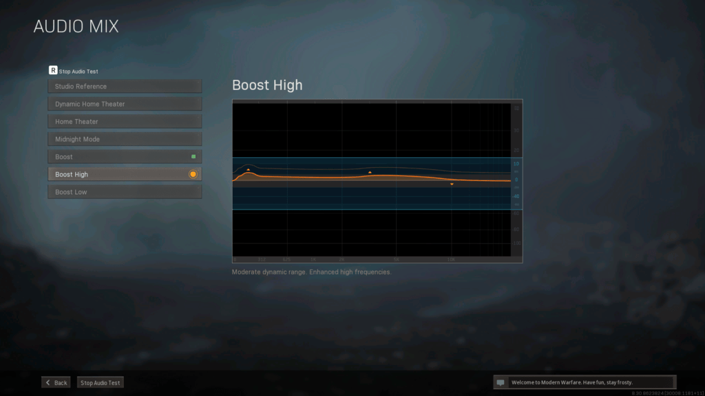 Boost High audio setting in Warzone 