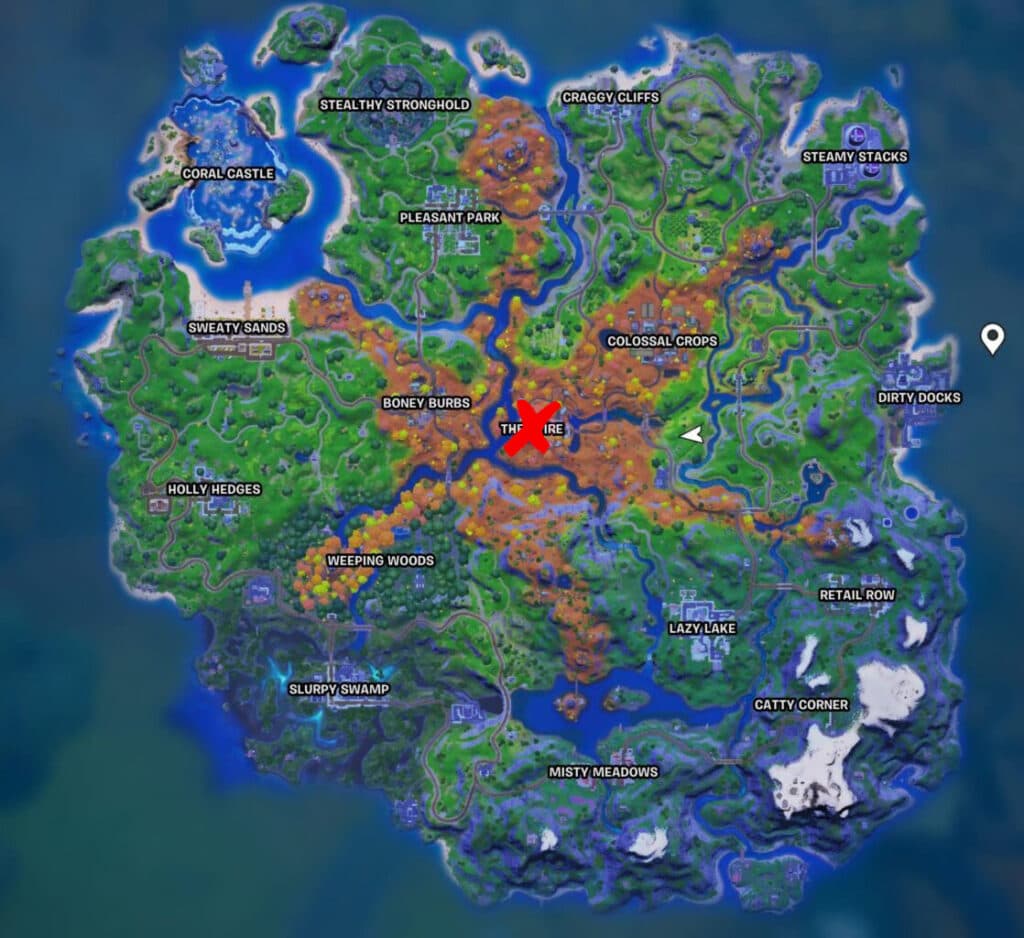 Spire Assassin map location in Fortnite