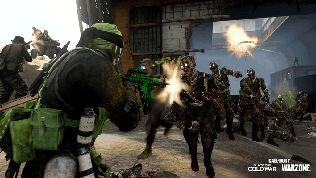 Player fighting zombies in CoD Warzone 