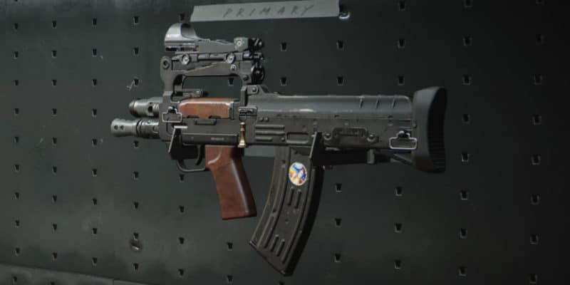 groza assault rifle on wall in cold war