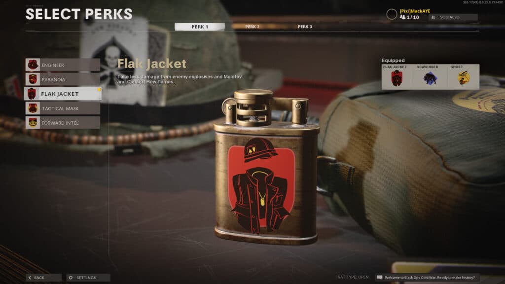 Flak Jacket Perk Cold War
