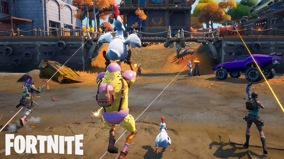 Fortnite flying with chicken