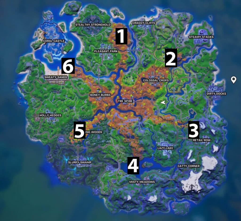Fortnite Guardians map locations