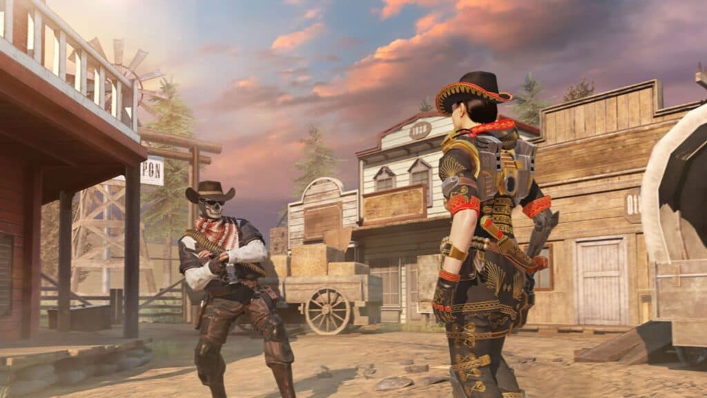 CoD mobile characters in a 1v1 on one of the many maps in the game.