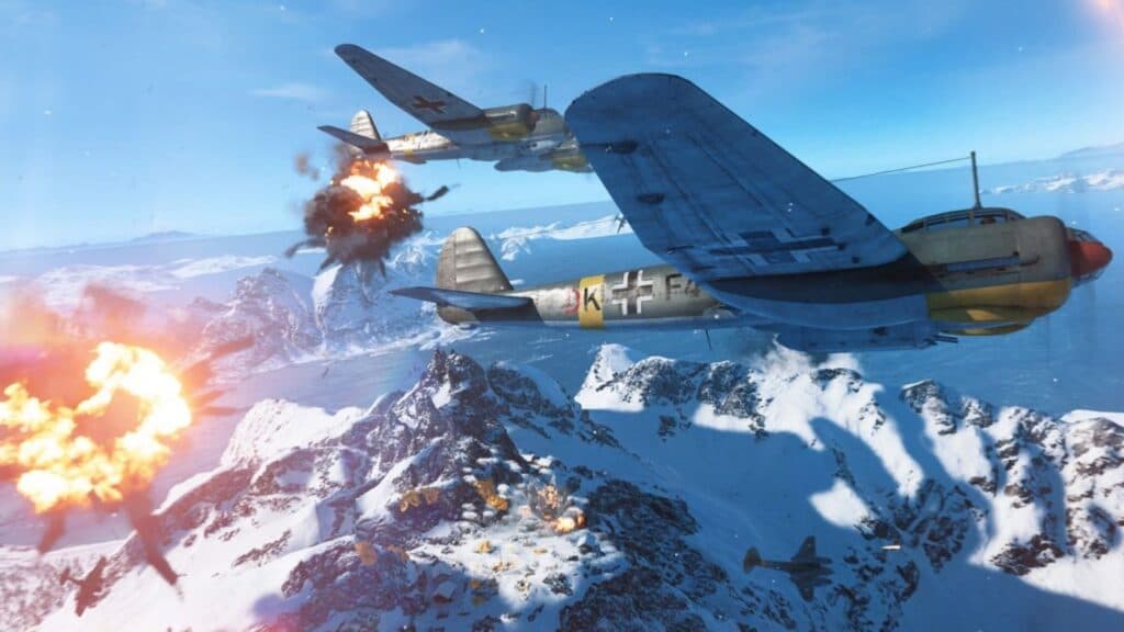 battlefield plane flying explosion