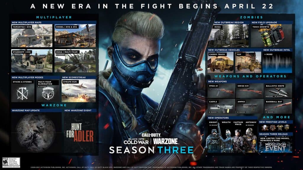 Black Ops Cold War and Warzone S3 roadmap