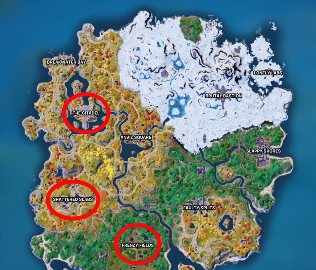 map of wolf locations in fortnite