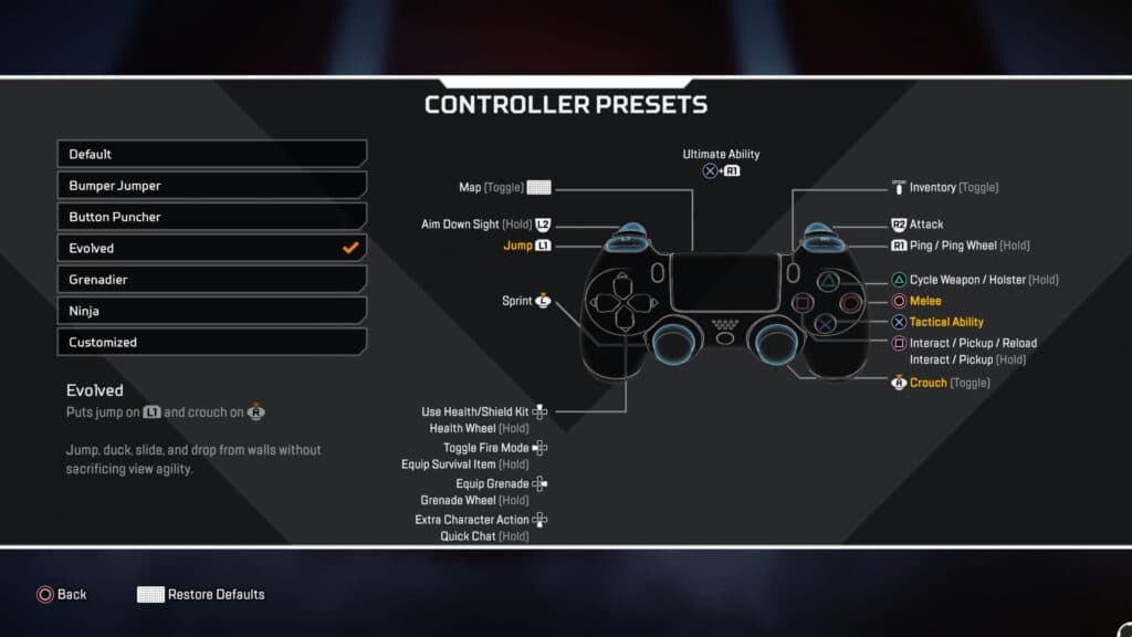 Apex Legends controller settings