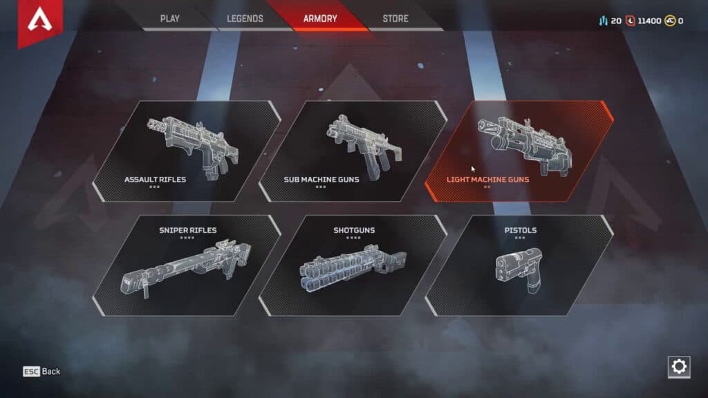 Apex Legends weapons LMGs