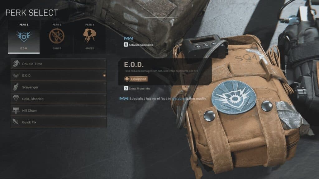 E.O.D Perk in Warzone hdr class