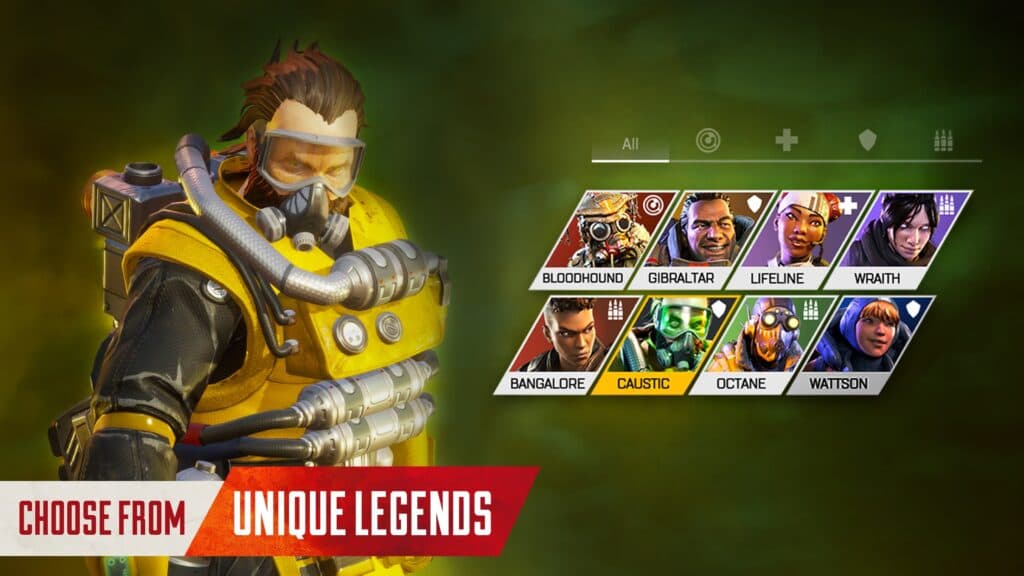 all legends in apex legends mobile