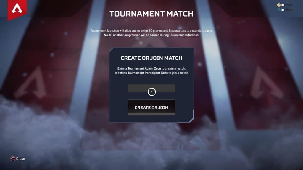 Apex Legends private matches tournament admin code