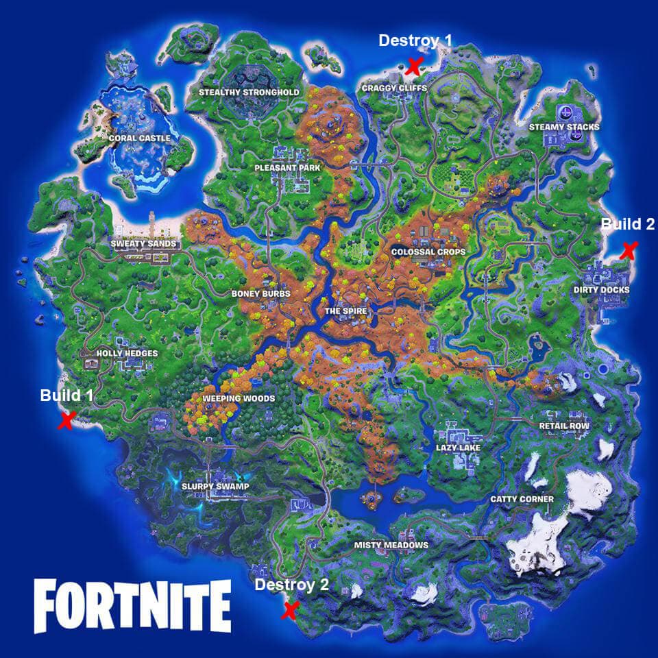 Where to find sandcastles in Fortnite