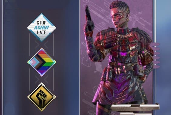 Pride badge and Bangalore banner in Apex Legends