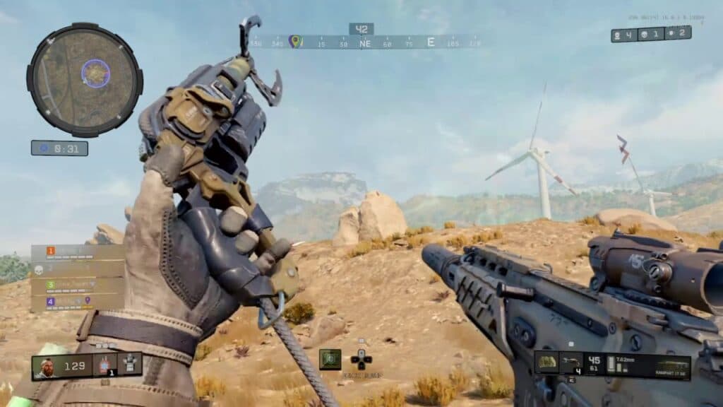 Blackout player with a Grappling Hook