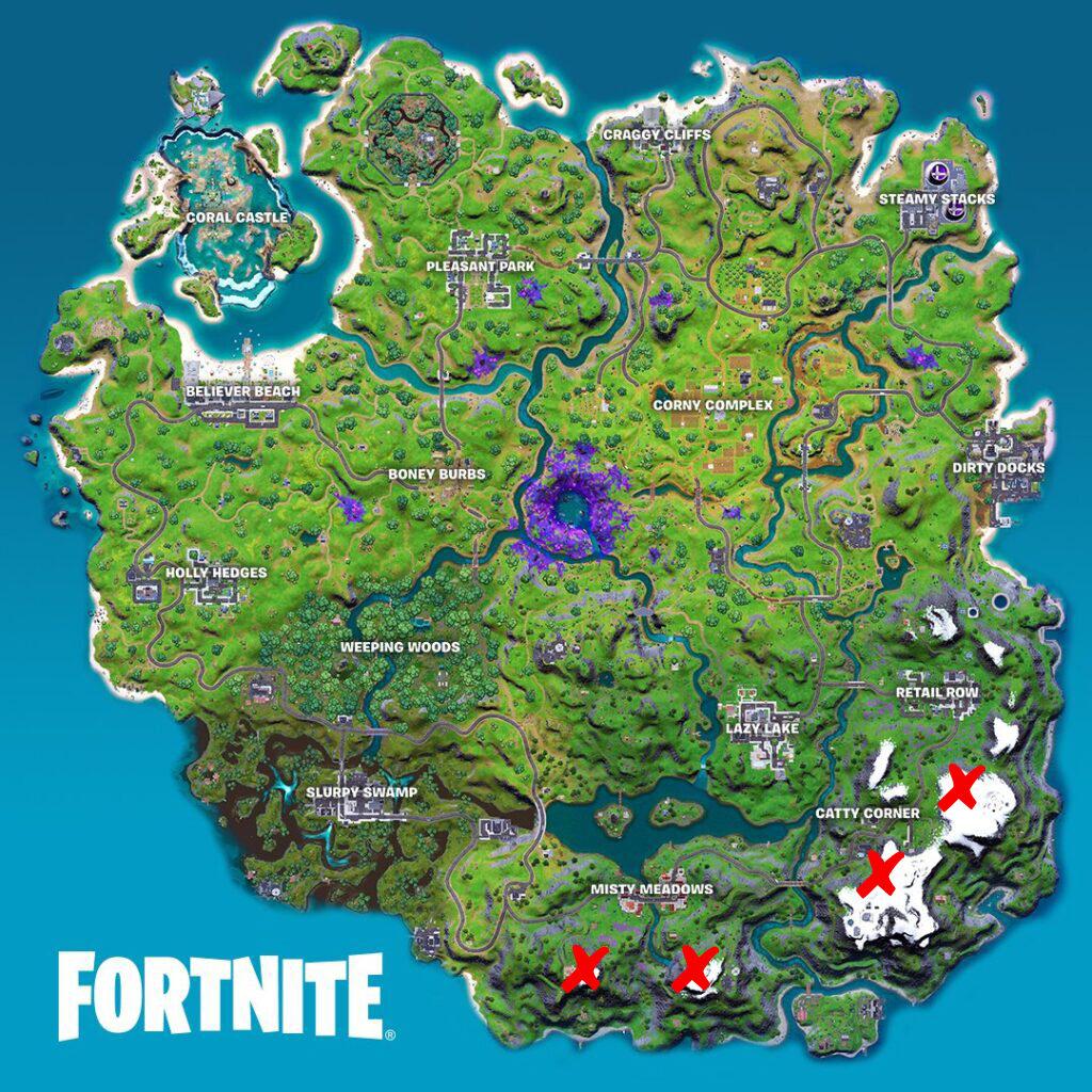Fortnite mountain tops locations