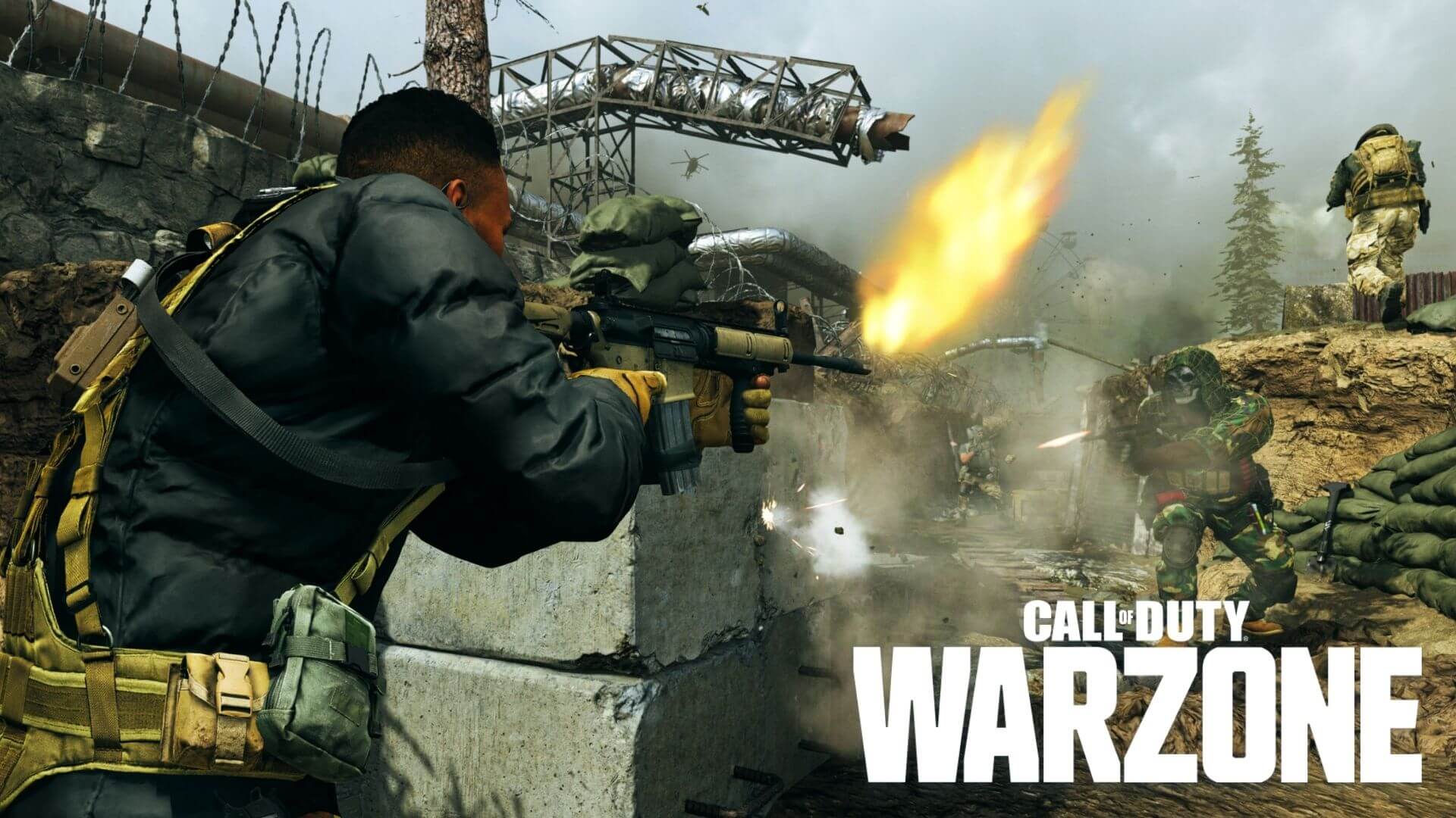 cod warzone player firing gun upwards