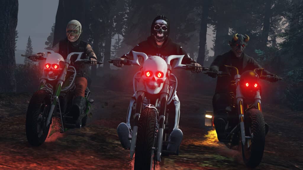 GTA Online Halloween-themed bikes and masks