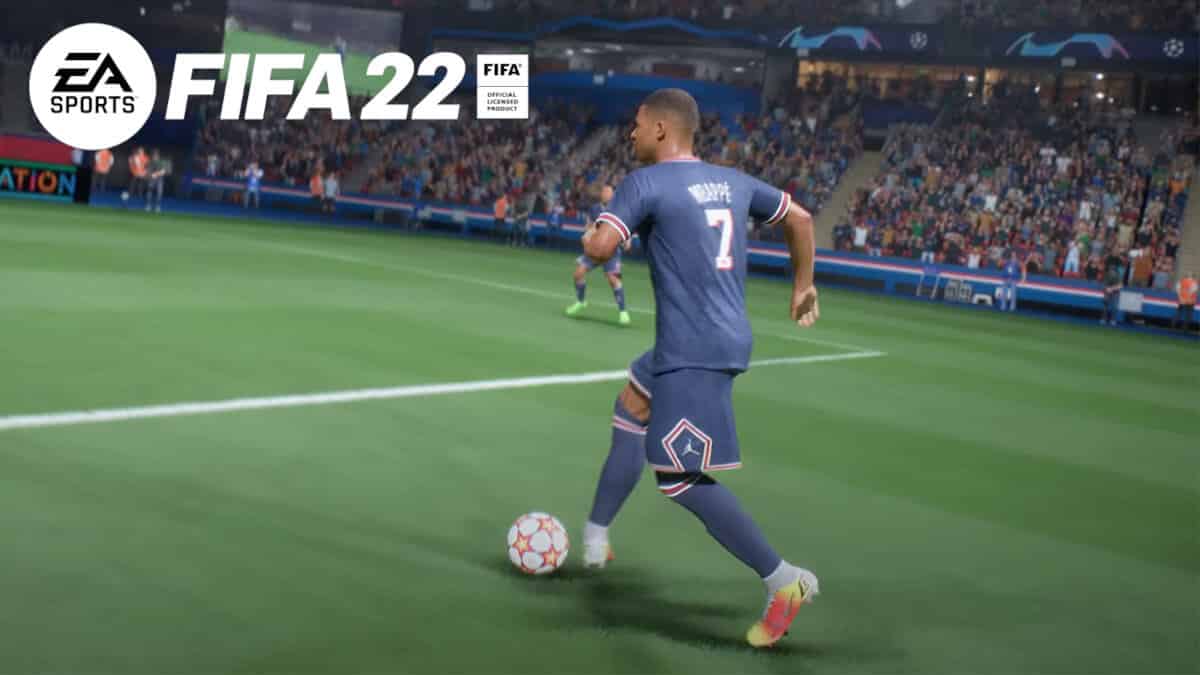 Mbappe dribbling in FIFA 22