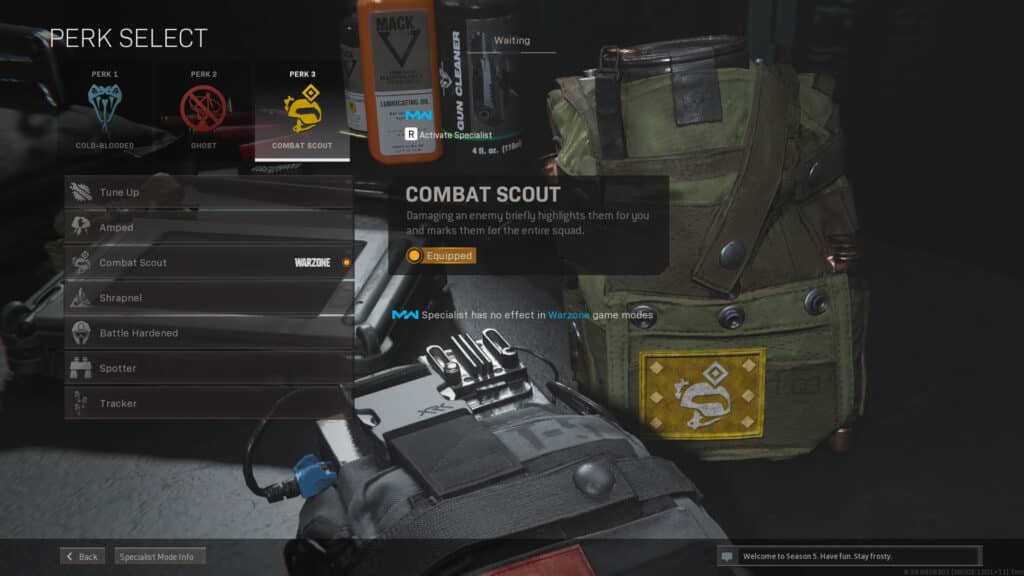 Warzone Season 5 Combat Scout perk 
