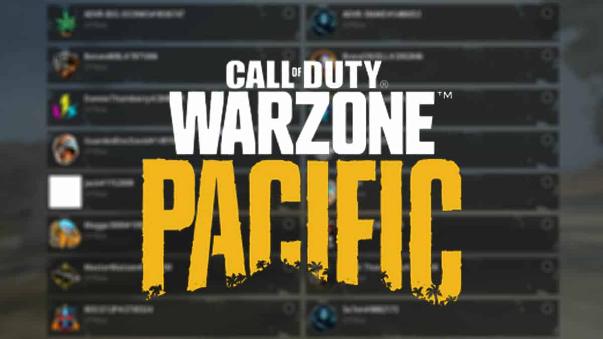 Warzone Pacific friends list not showing glitch