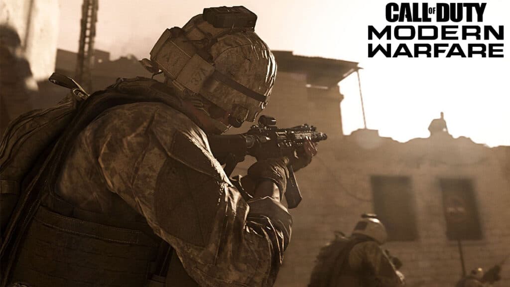 Modern Warfare player aiming down sight