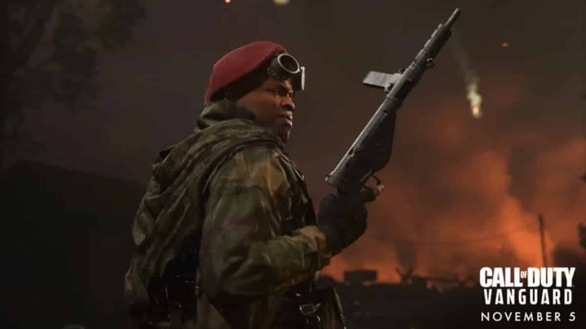 Call of Duty: Vanguard character holding rifle