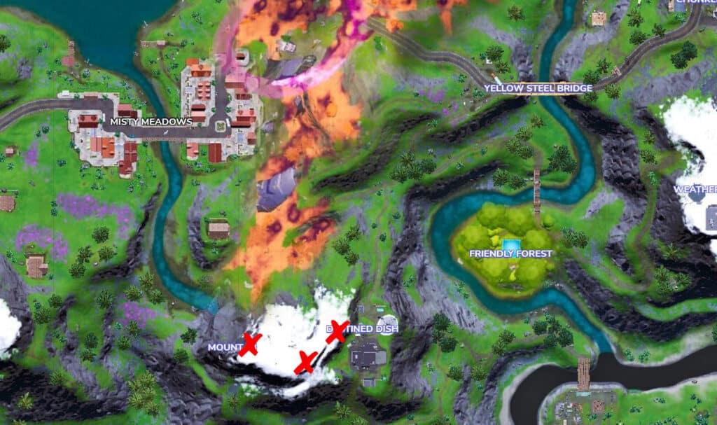 Stone Grey bottle locations at Mount F8 in Fortnite 