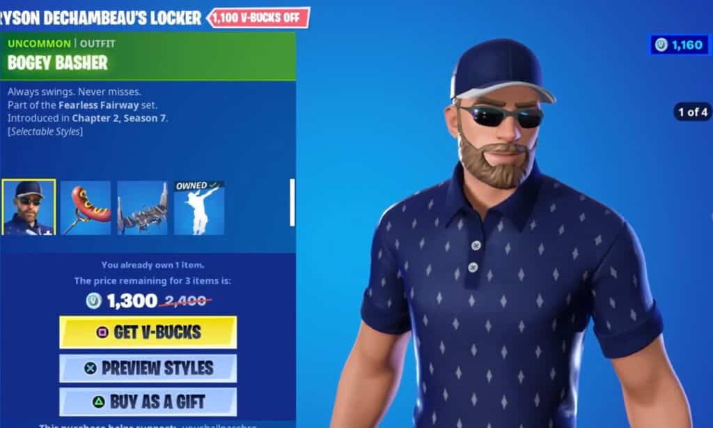 Bogey Basher outfit in Fortnite