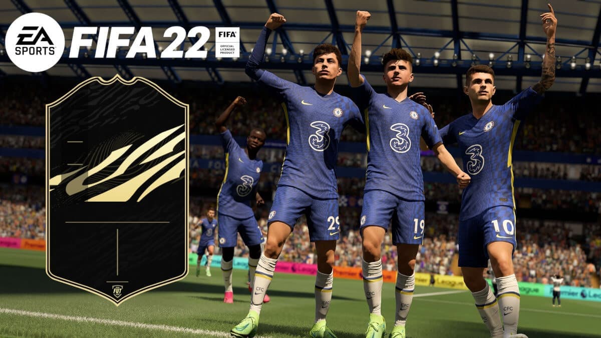 Chelsea players celebrating in FIFA 22