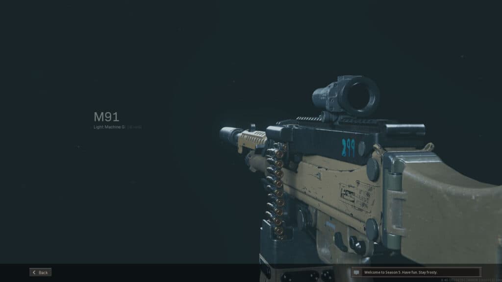 preview of Warzone's M91 LMG