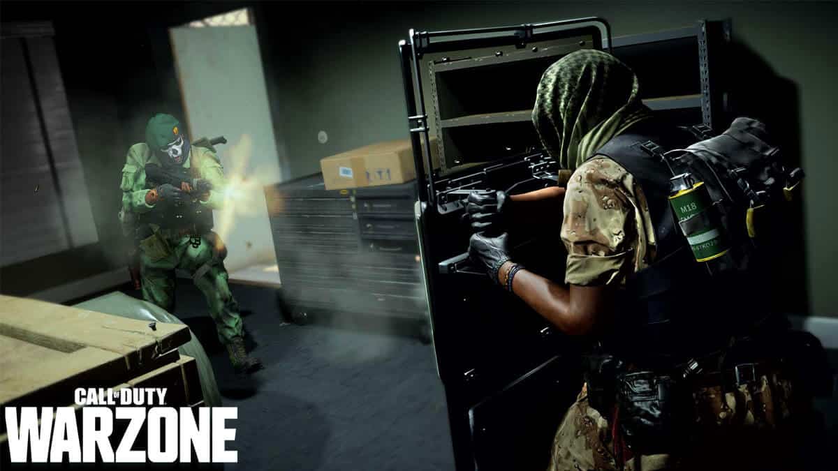 Warzone player fighting with a Riot Shield