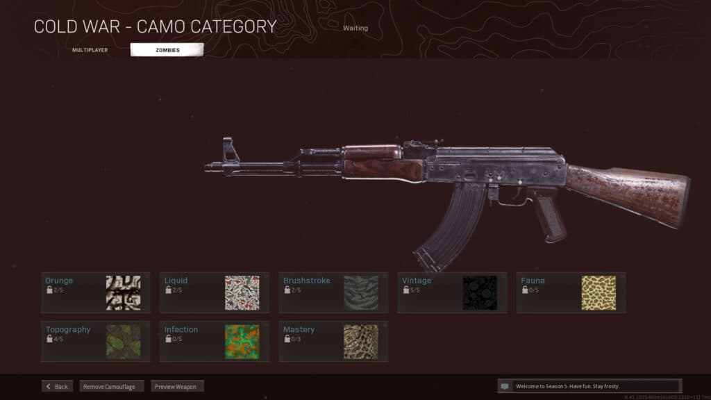Zombies Camos on Warzone's Cold War AK-47