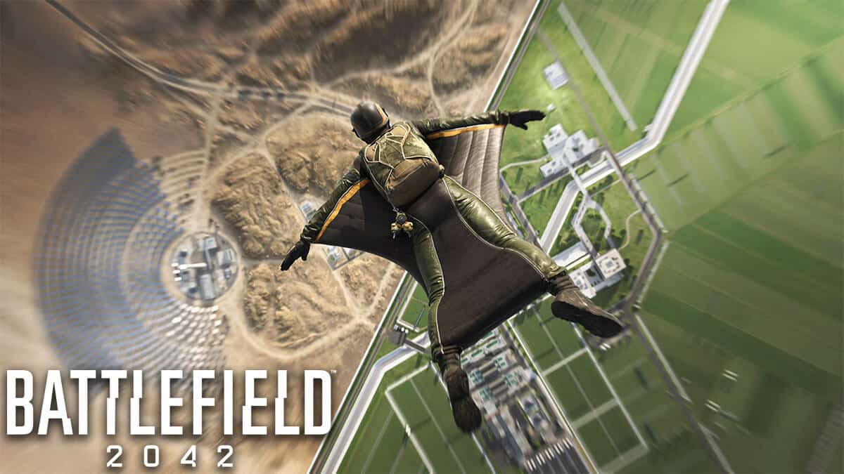 Player skydiving in Battlefield 2042