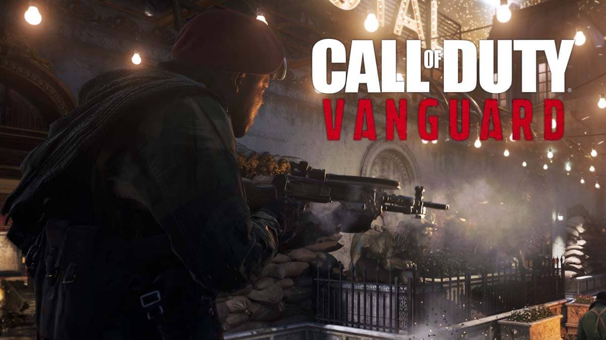 Call of Duty: Vanguard character firing a machine gun