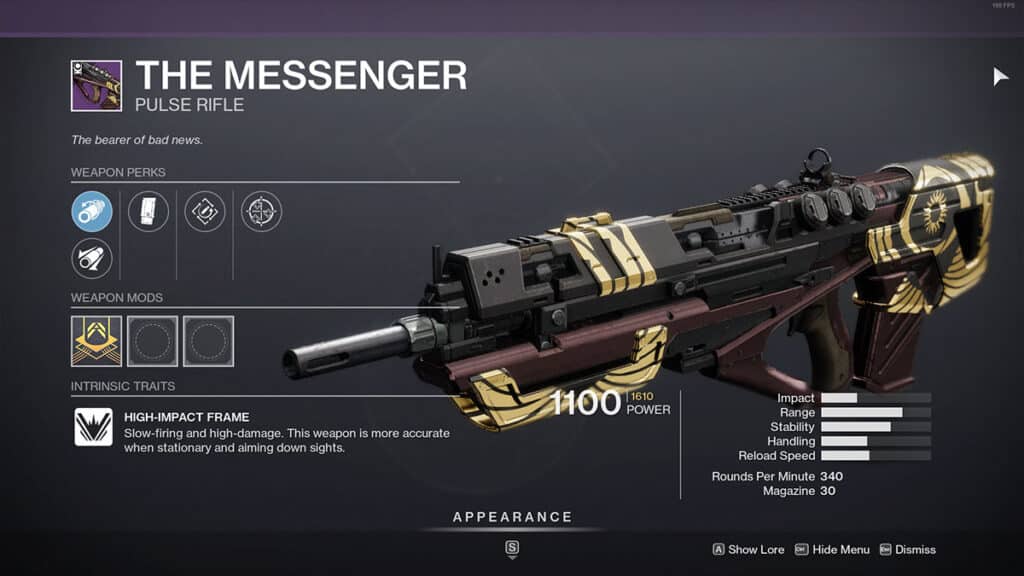 destiny 2 the messenger best pvp weapon